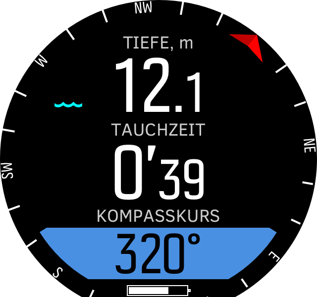 Freedive compass during dives D5