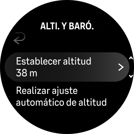 establecer altitud alti baro