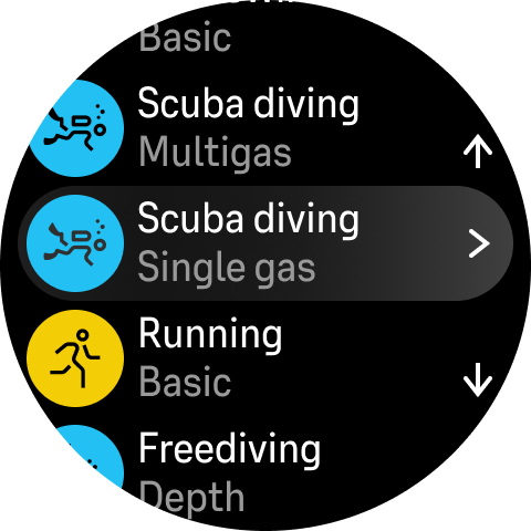 setup ng pagsisid mga mode ng pagsisid