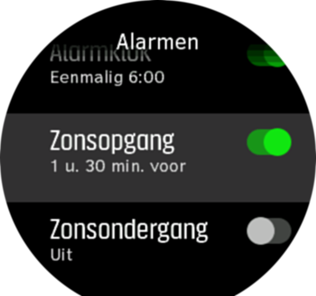 SunriseSunset alarm toggle Spartan