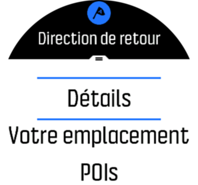 Faire défiler l'affichage jusqu'à l'option Détails de Chemin de retour - Spartan