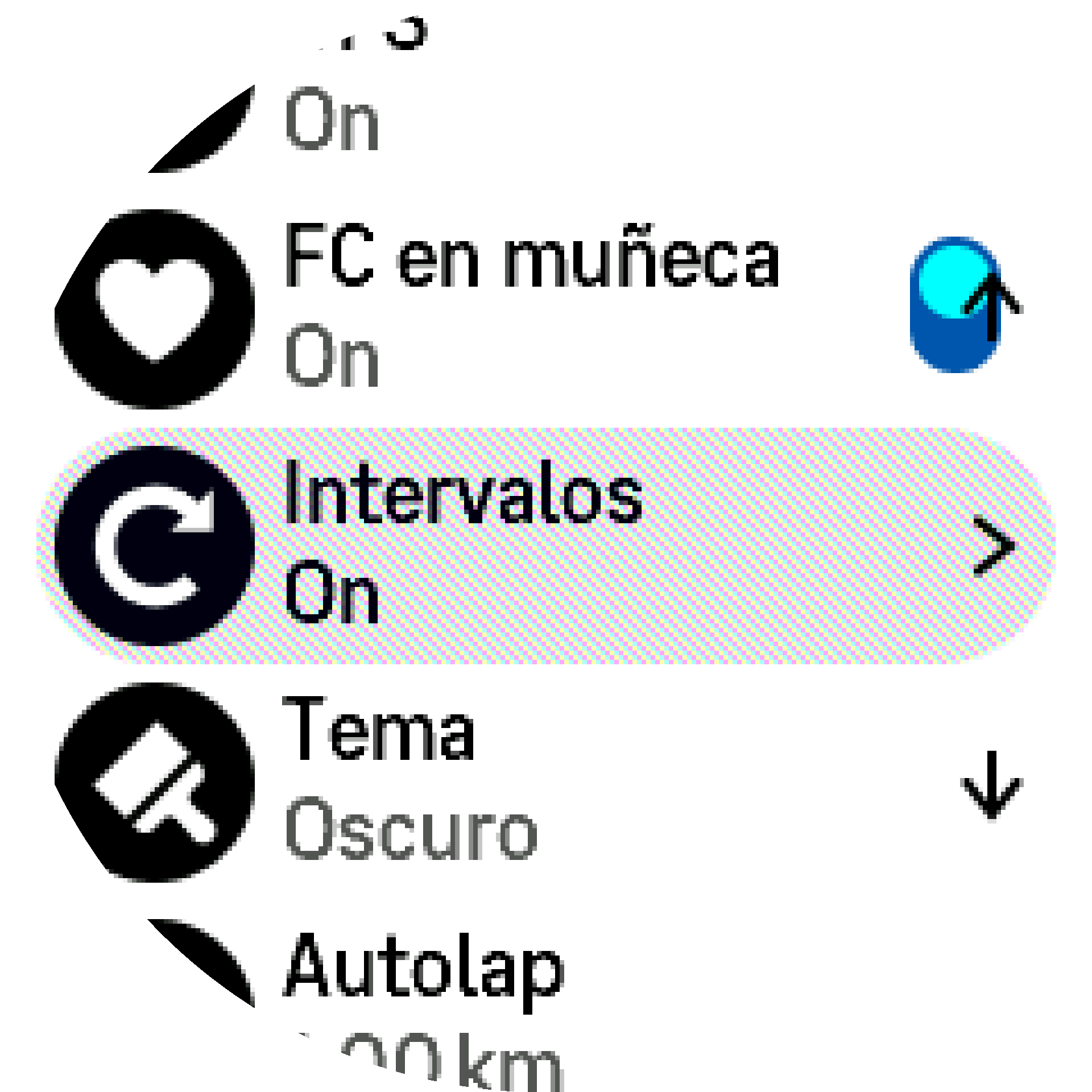 Ajustes de entrenamiento con intervalos S9PP