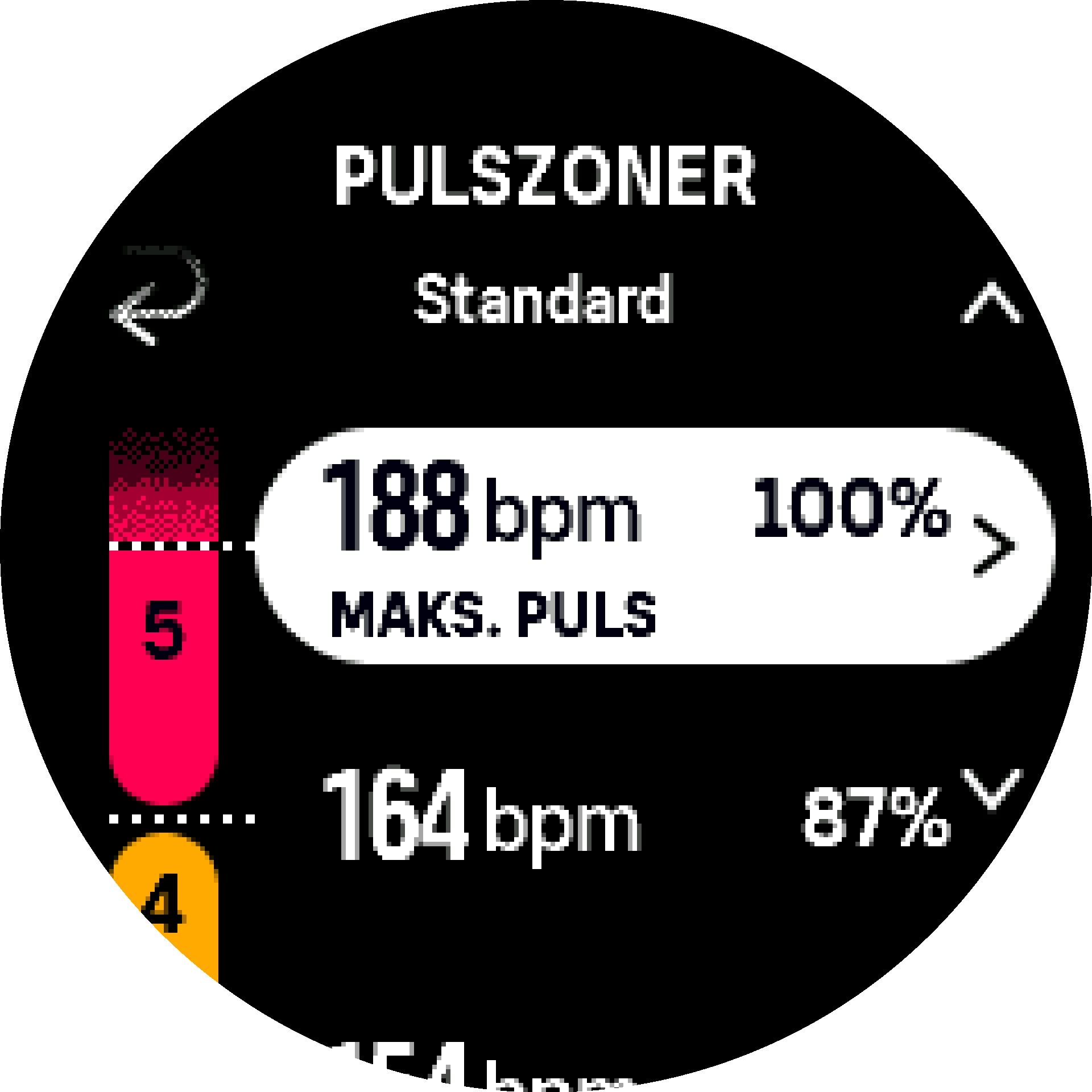 Standard maks. puls HR S9PP