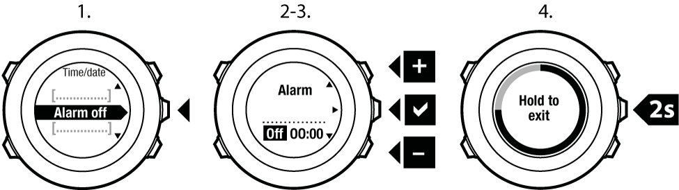 setting alarm Ambit2