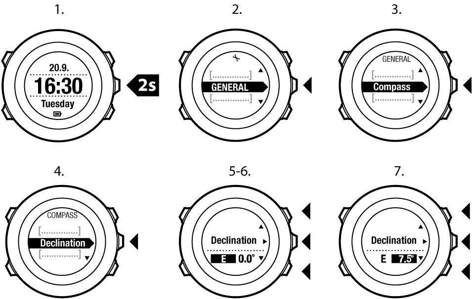 setting declination Ambit2