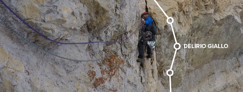 Tommaso Lamantia prima assoluta in Dolomiti - Delirio Giallo sul Sasso delle Dieci