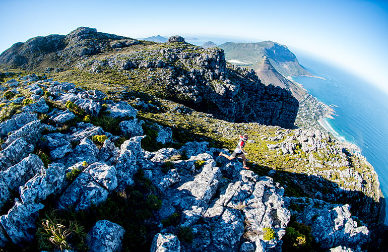 Ryan Sandes running Table Mountain Crossing, South Africa