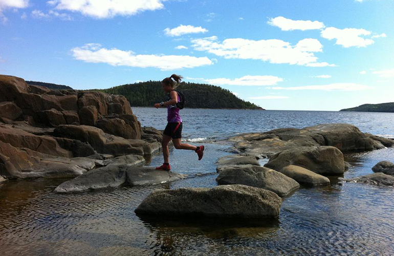 Emelie Forsberg running Sweden coastline