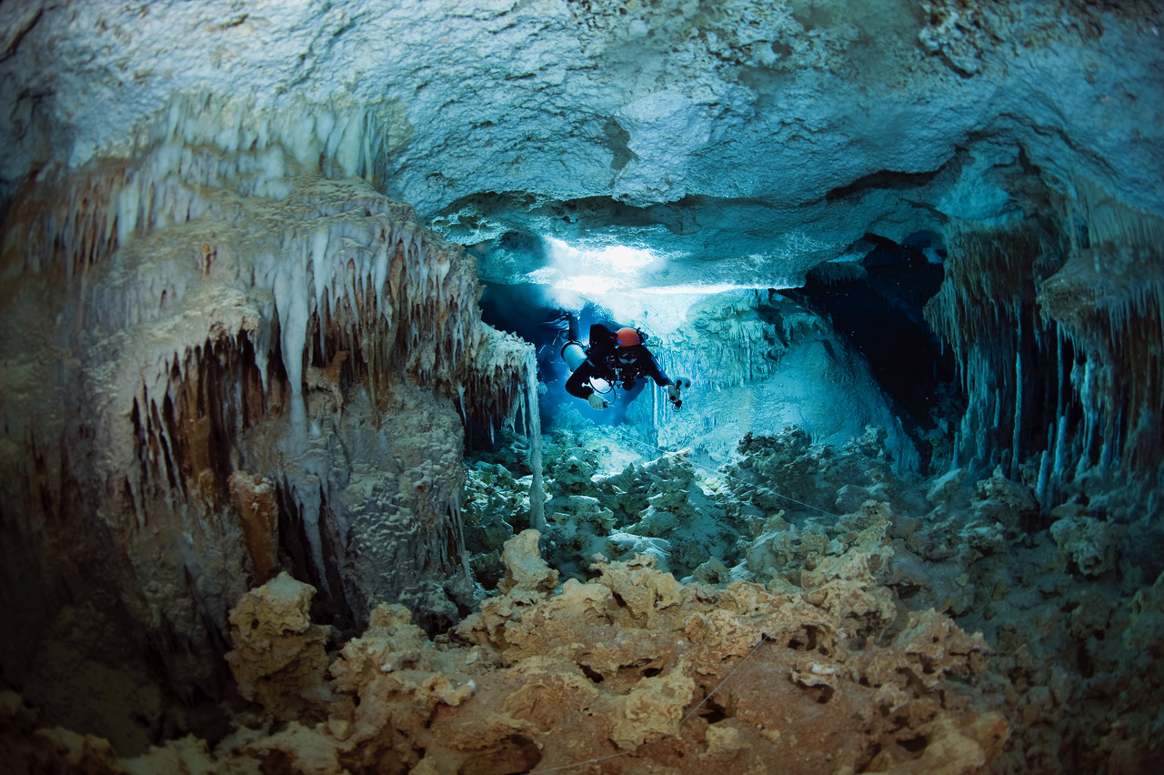 Watch These Divers Explore The Abaco Blue Holes Live
