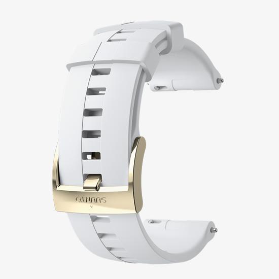 White Gold 24mm silicone Suunto sports watch strap