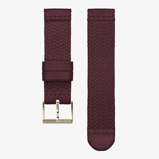 Suunto 20mm burgundy braided textile watch strap for training