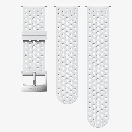 White 24mm silicone Suunto watch strap for heavy training