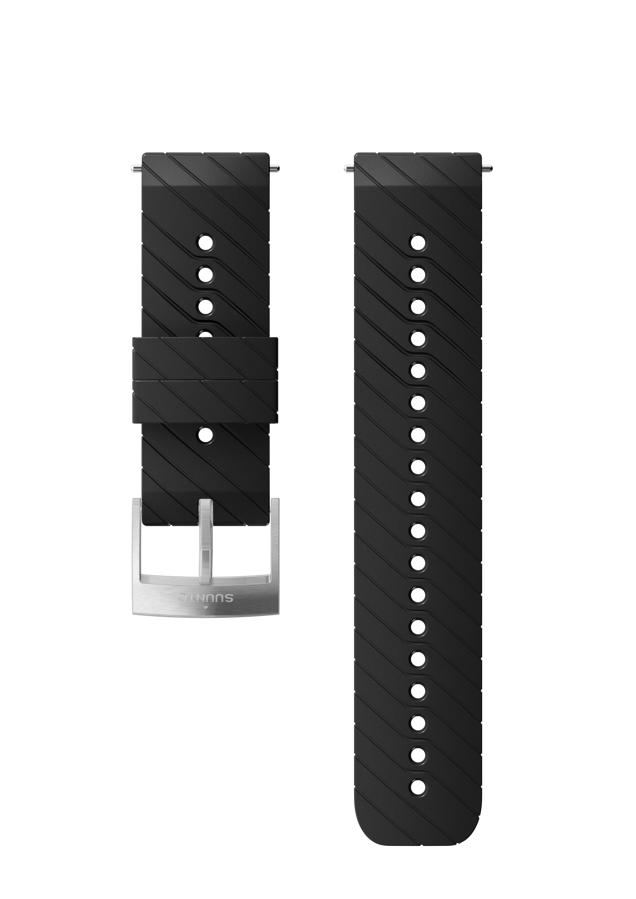 Schwarzes 24 mm Silikonarmband zum aktiven Training mit Suunto Uhren