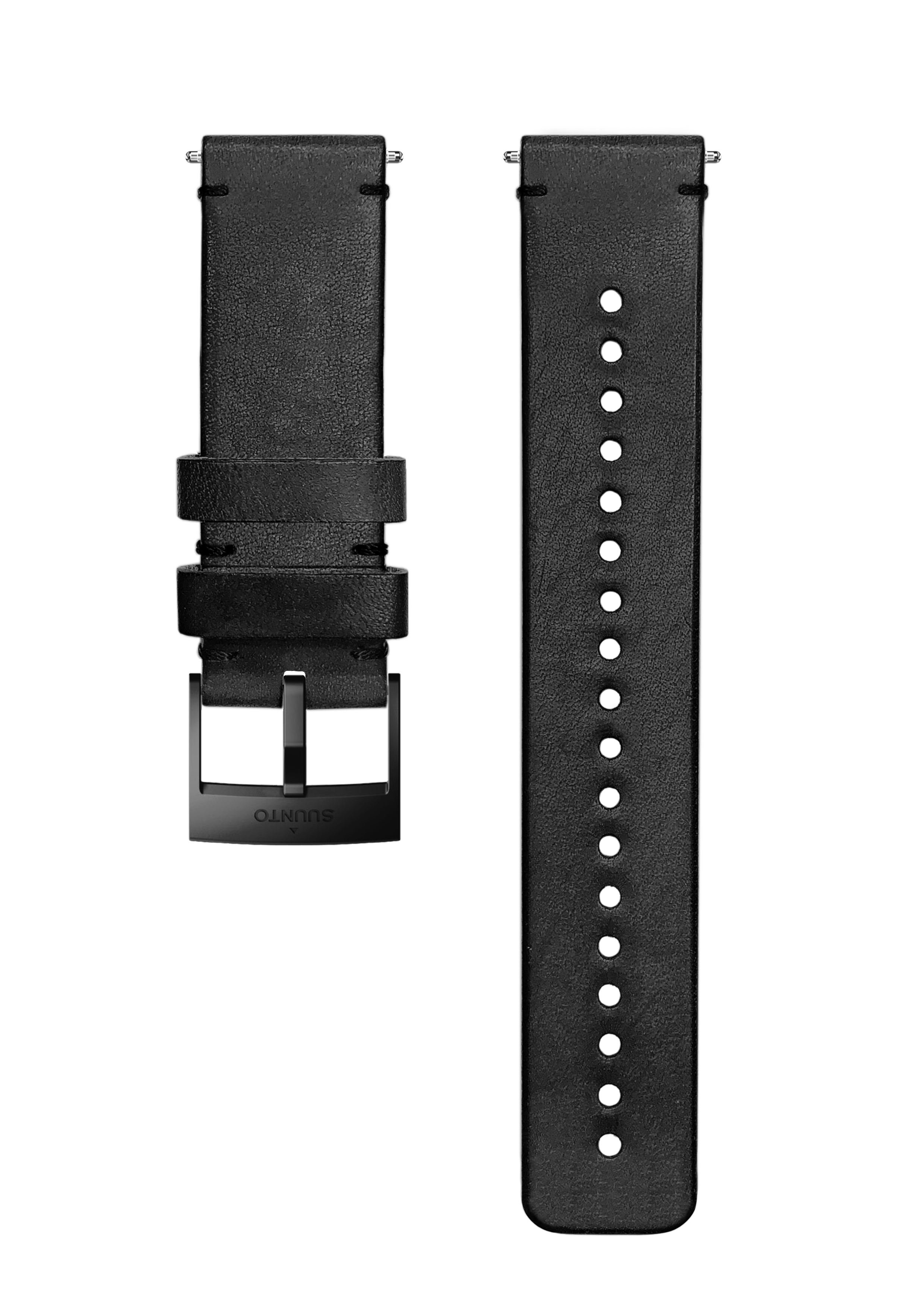 Black 24mm leather Suunto watch strap for urban wear