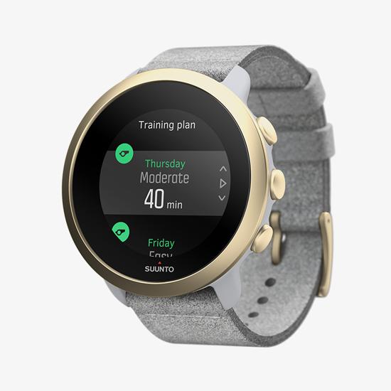 Suunto 3 Pebble White Light Gold compact sports watch for health