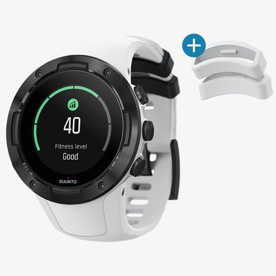 Suunto 5 White Black - Compact GPS sports watch with great battery 
