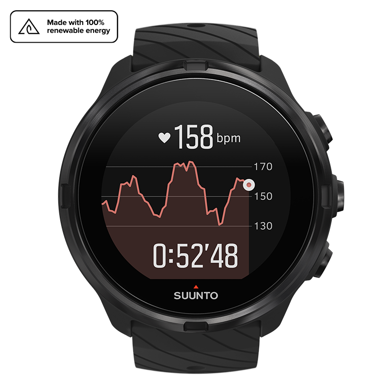 Suunto 9 All Black – GPS-Sportuhr mit langer Batterielaufzeit