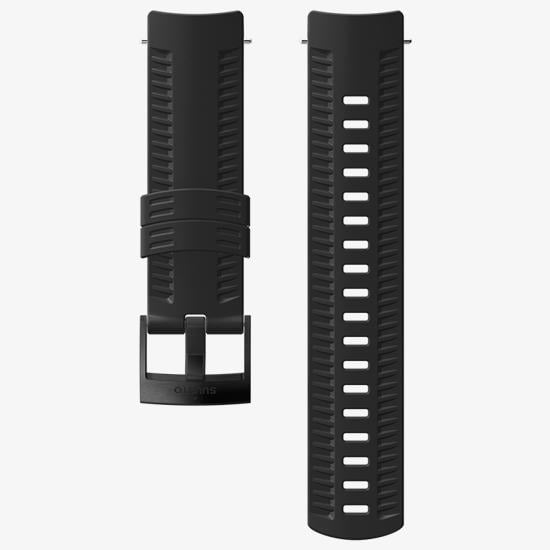 Correa integrada de silicona negra de 24 mm para reloj Suunto para deportes