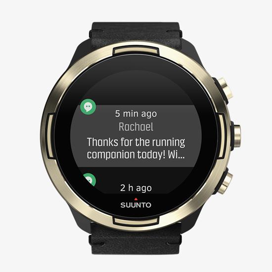Suunto 9 Baro Gold Leather - GPS sports watch with a long battery life