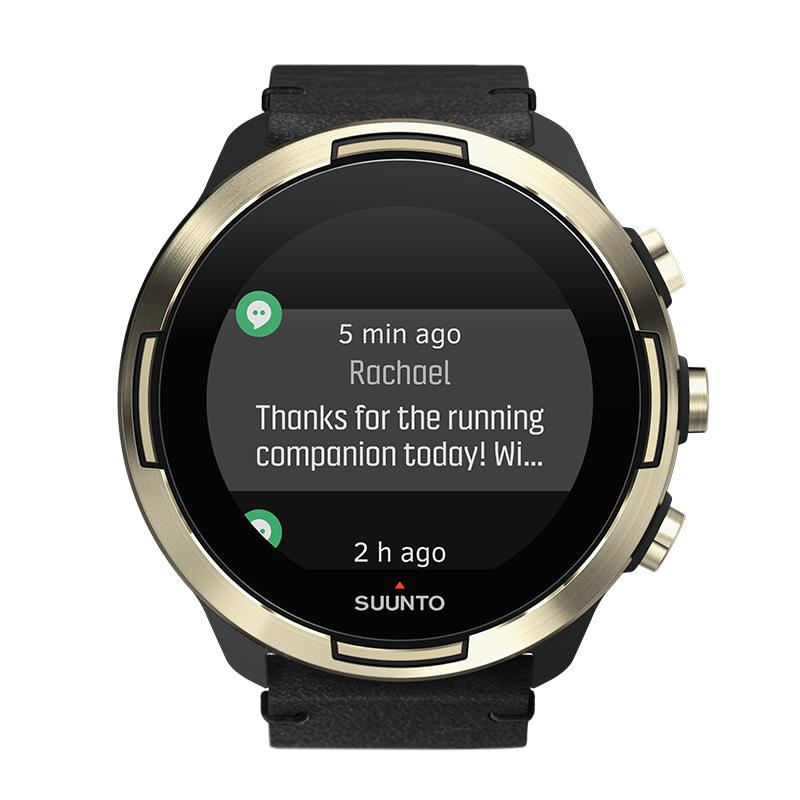 Suunto 9 Baro Gold Leather - GPS sports watch with a long