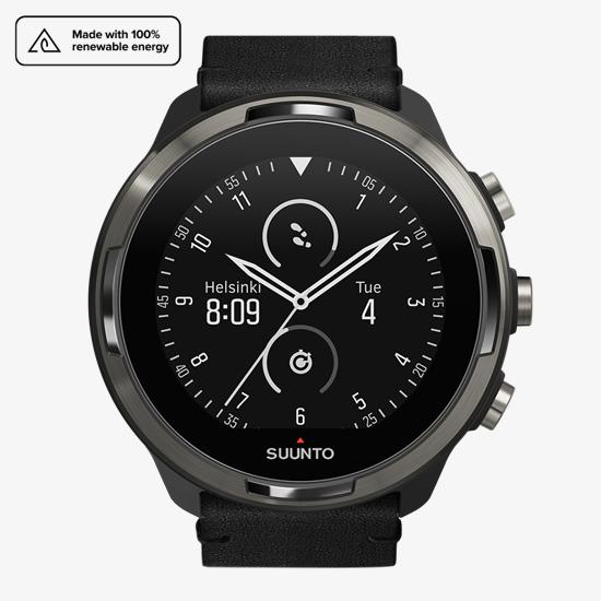 Suunto 9 Baro Titanium Leather - GPS sports watch with a long 