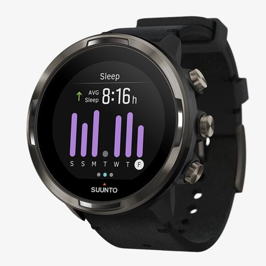 Suunto 9 Baro Titanium Leather - GPS sports watch with a long