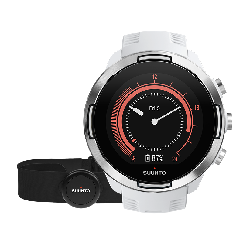 Suunto 9 Baro White + HR belt - GPS watch with long battery life