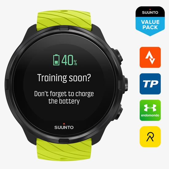 Suunto 9 Lime With Belt Gps Sports Watch With A Long Battery Life