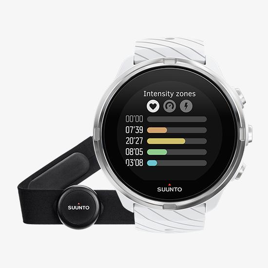 Suunto 9 White with Belt - GPS sports watch with a long battery life