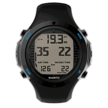 Suunto D6i Novo black silicone strap kit replacement