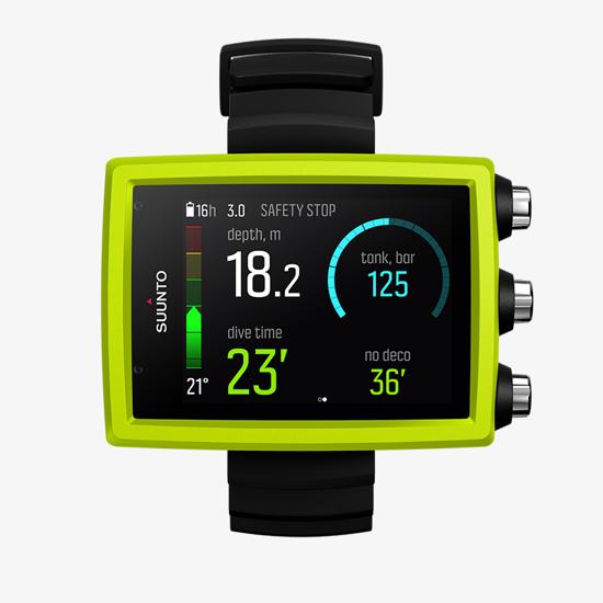 Suunto EON Core Lime dive computer with color screen and big numbers
