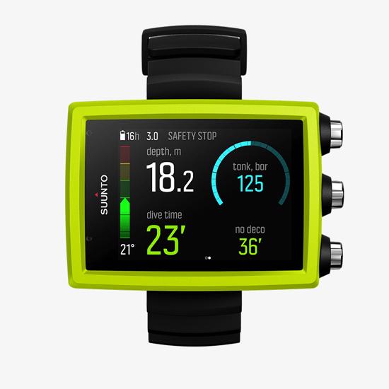 Suunto EON Core Lime dive computer with color screen and big numbers