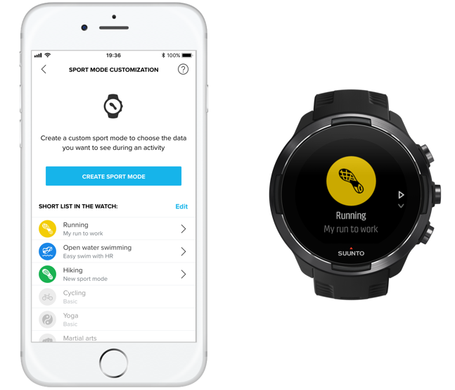 Suunto 앱으로 스포츠 모드 사용자 정의