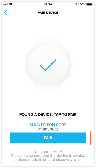 EON Steel および Core と Suunto App (iOS)をペアリング