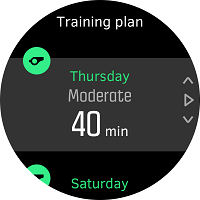 Training plan details.