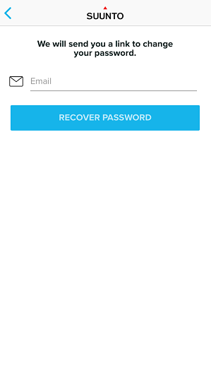 Suunto-sovelluksen iOS-versio – salasanan vaihto - vaihe 3