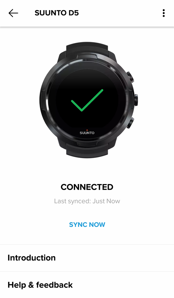 Suunto D5 连接到 Android 版 Suunto APP