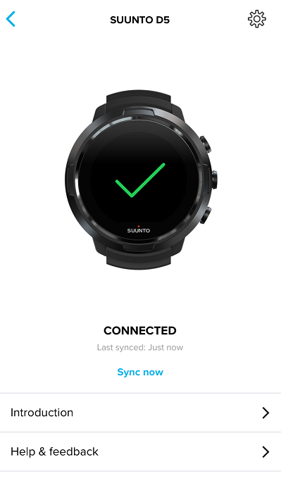 Suunto D5 连接到 iOS 版 Suunto APP