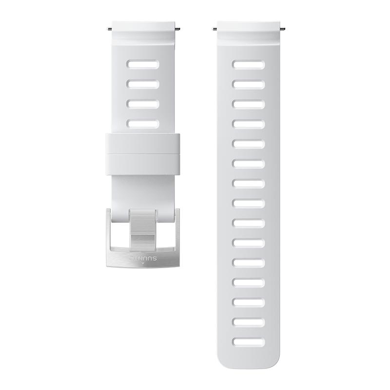 White 24mm silicone Suunto strap designed for diving