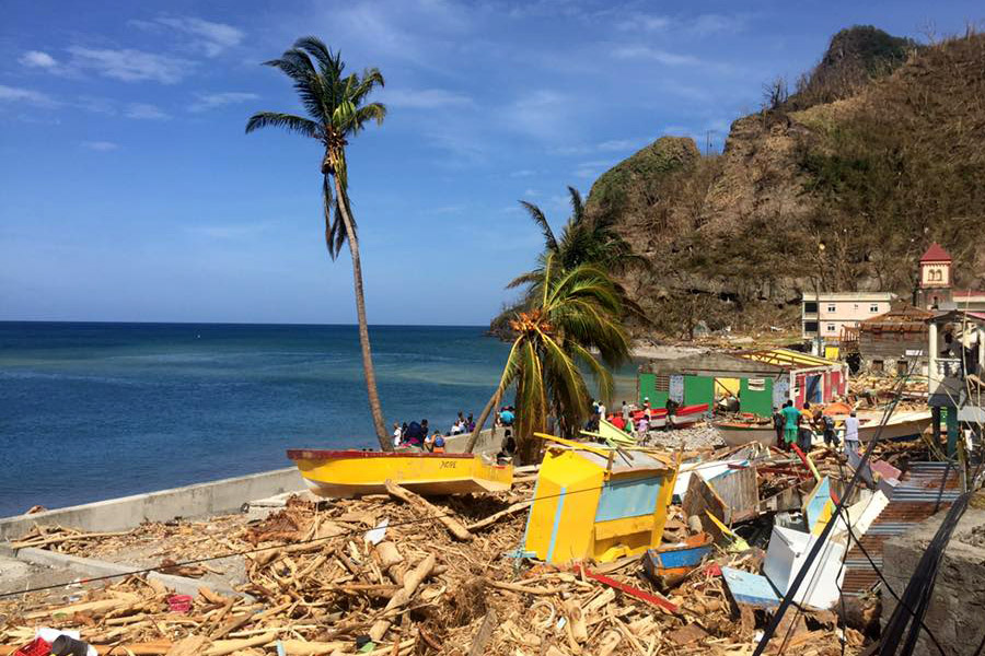 Hurricane Maria hit Dominica in September. Photo by Johnny Sunnex