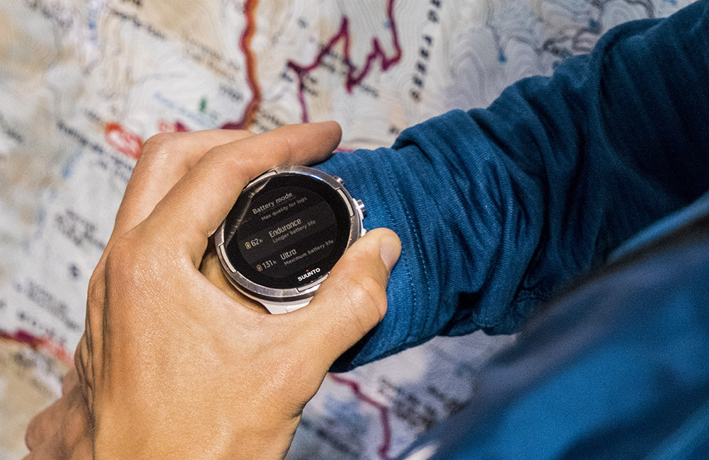 Suunto 9 has three predefined battery modes – Performance, Endurance and Ultra – that give you up to 120 hours of GPS tracking time.