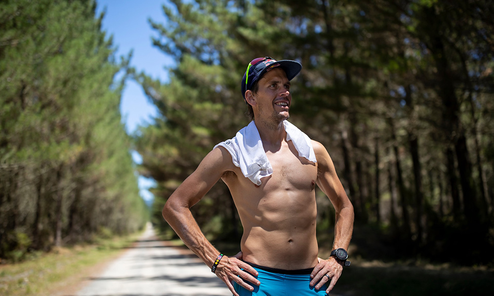Hot weather running expert Ryan Sanders after a sweaty workout.