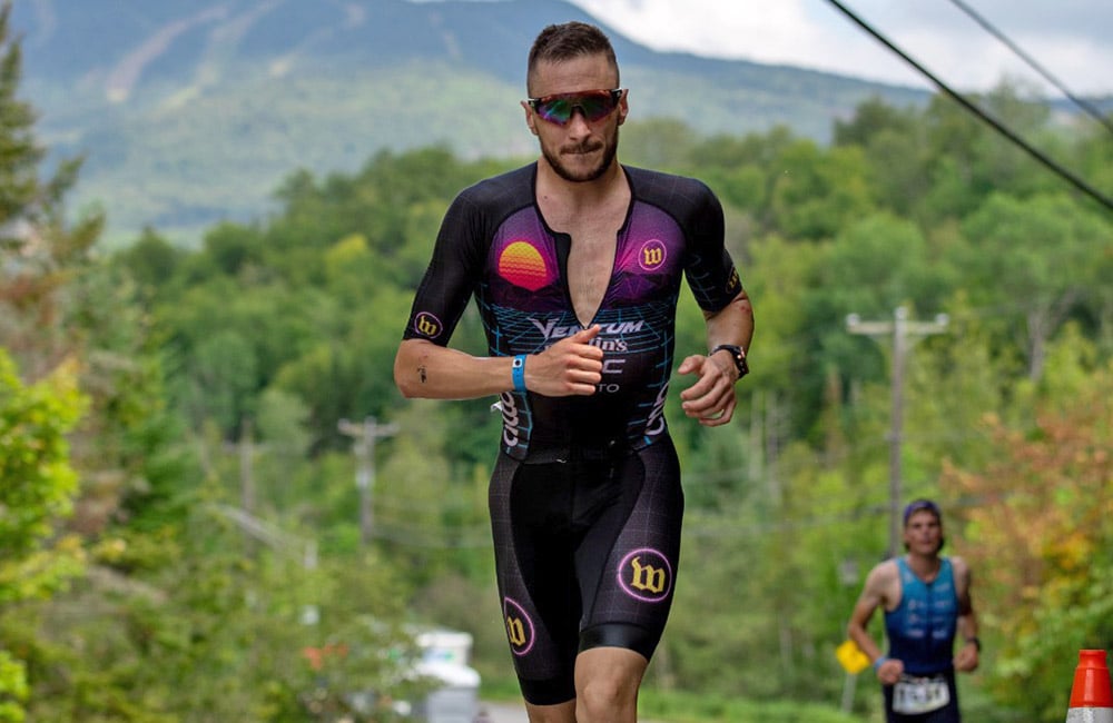 Cody on his way to a win at Ironman Mont Tremblant in August. (© Talbot Cox)