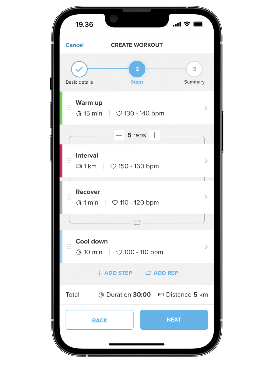 You can build structured workouts in Suunto app.