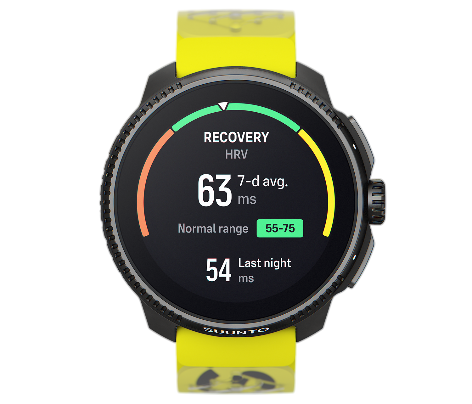 Your recovery status is evaluated by comparing your 7-day average HRV with your normal range.