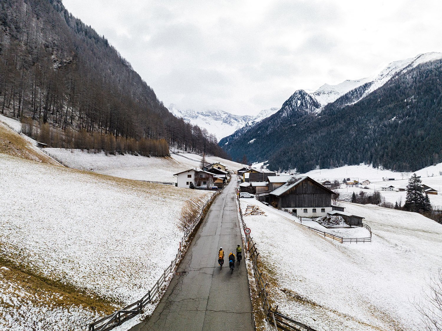 The snow had started to fall, giving hope for some fresh lines the next day.