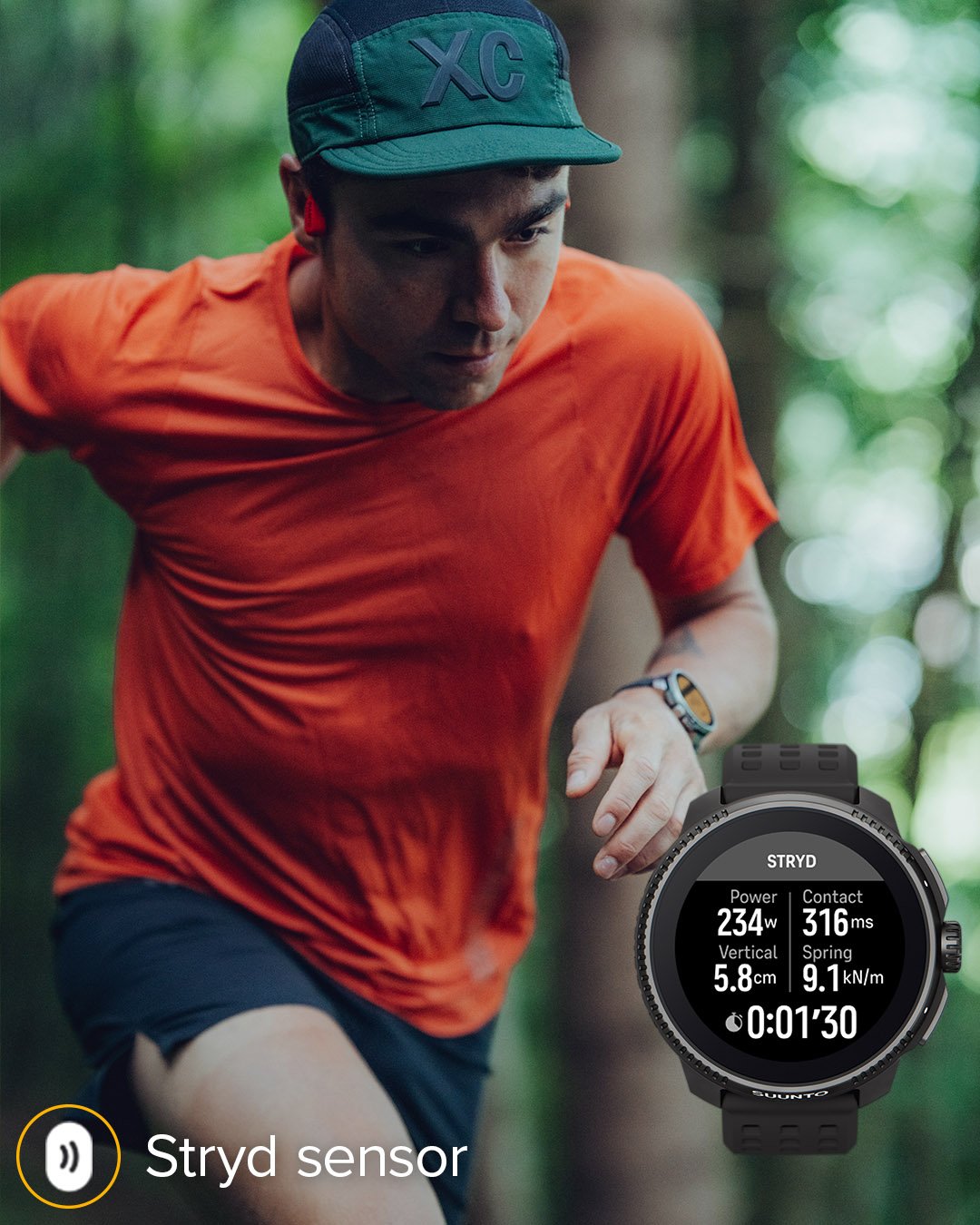 The new SuuntoPlus Stryd sport app shows you four key running metrics live during the workout and saves them for later analyses.