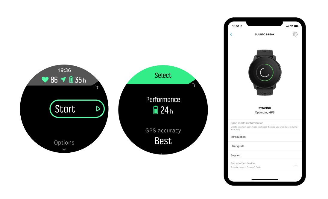 SUUNTO 9 baro 高度計、気圧計付きモデル