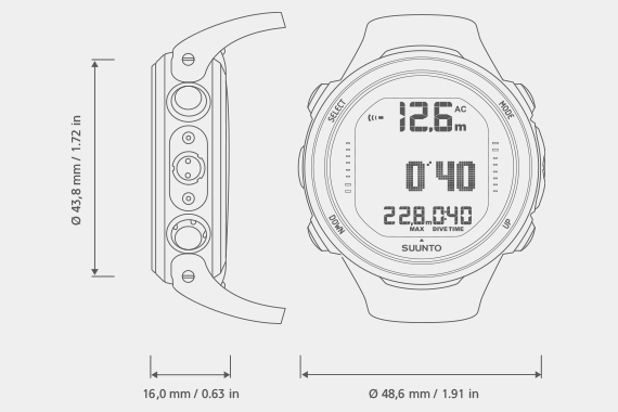 Suunto D4i Novo Copper - 腕時計サイズのダイブコンピュータ