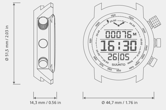 Suunto Elementum Terra Stealth N/Gray Rubber – Sports watch